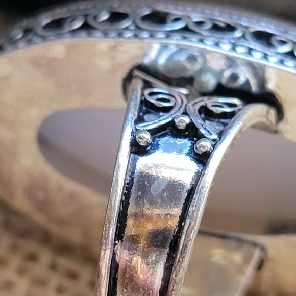 Sterling Silver Dendritic Agate Ring, Size 8.5, Artisan Boho Statement Jewelry - Picture 6 of 10